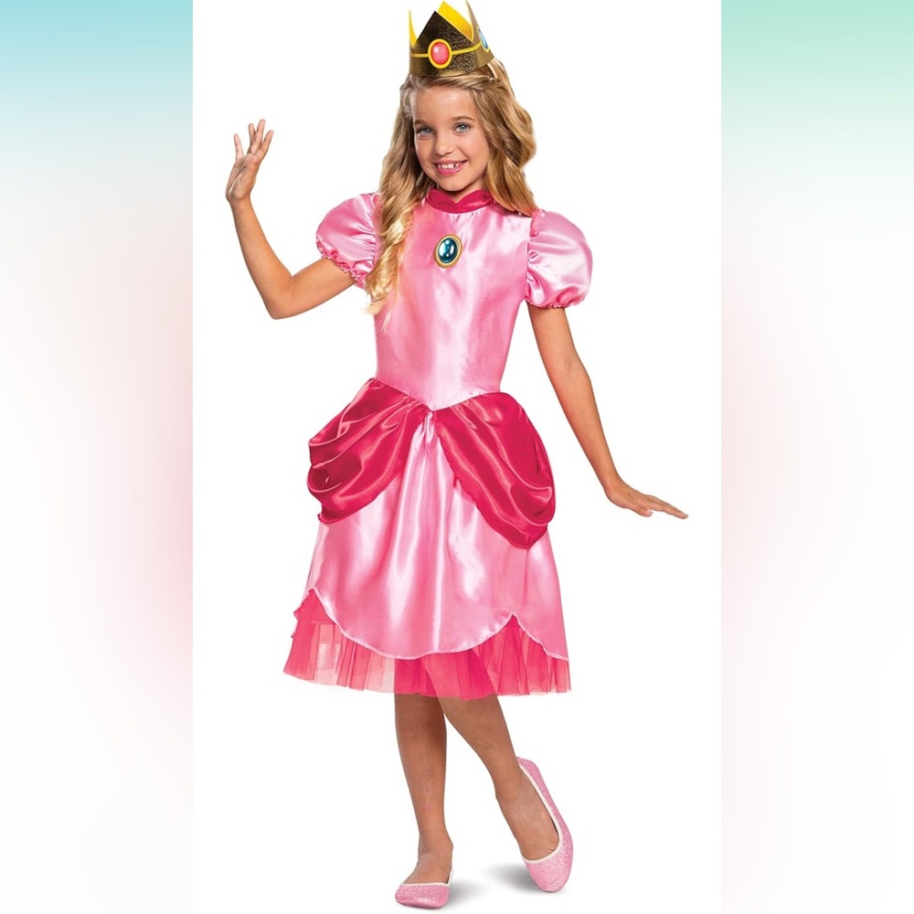 Super Mario Princess Peach Costume Dress L 10/12 - Picture 1 of 11